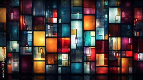 Colorful Glass Wall Panels Windows Background Multi Colored