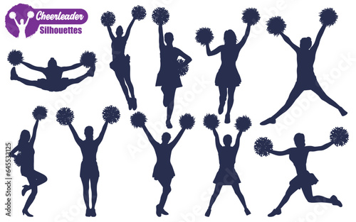 Cheerleader Dancer Silhouettes Vector illustration photo