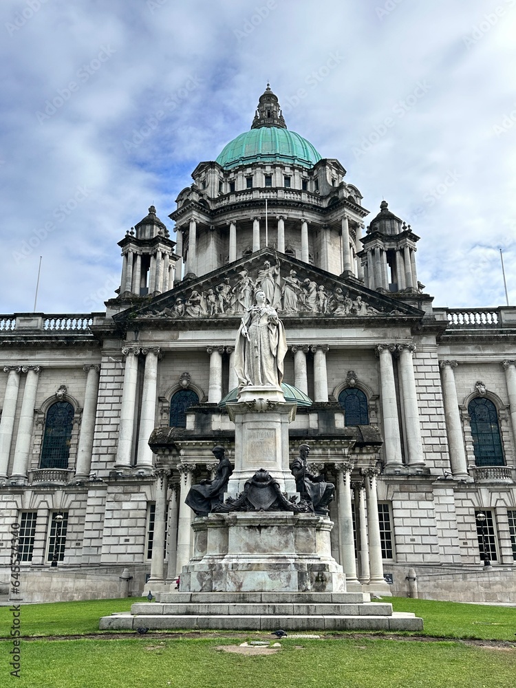 Queen Victoria's statue, front of Belfast City Hall, UK