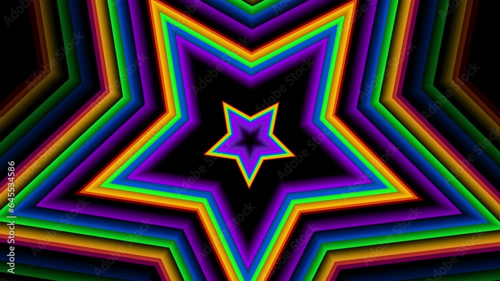 3d animation, abstract colorful motion background with stars in rainbow color 3d animation, abstract colorful motion background with stars in rainbow color