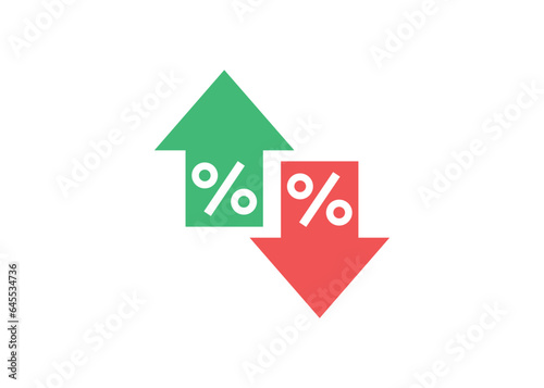Free Download green and red arrows with percentage pointing up down represent financial, stock and business profit, progress, and loss, down - GFXLoad