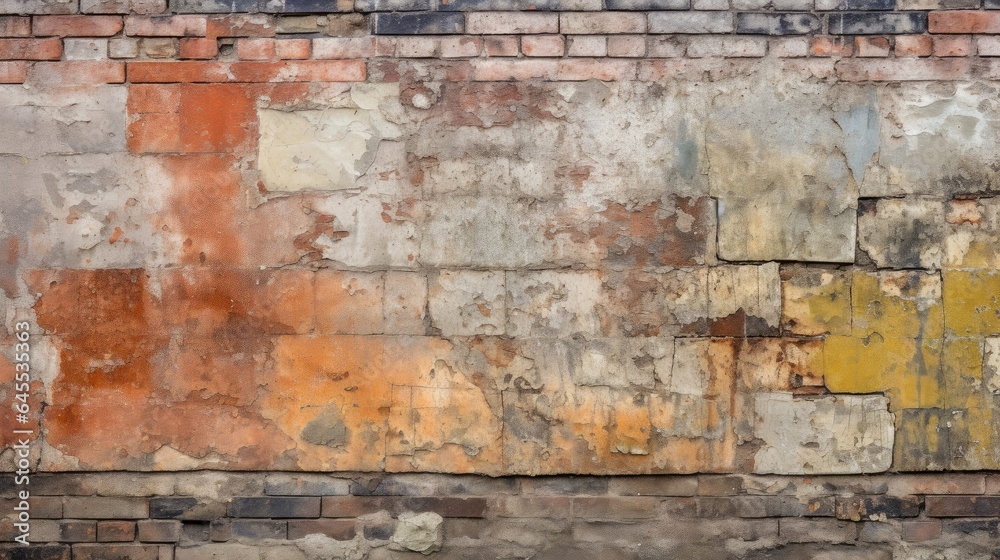 Naklejka premium Old red brick wall background, abstract texture pattern backdrop