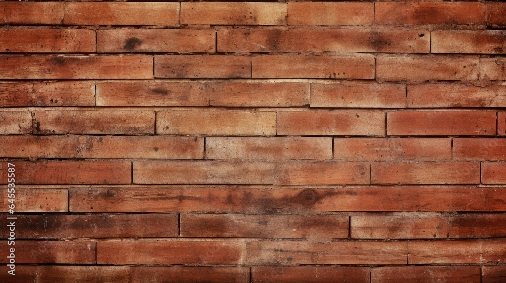 Fototapeta premium Old red brick wall background, abstract texture pattern backdrop