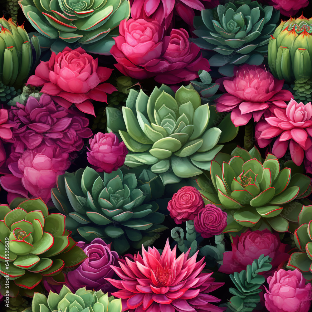 cacti and succulents greens and pinks seamless, pattern, texture, background cacti and succulents greens and pinks seamless, pattern, texture, background