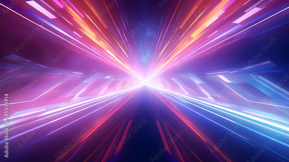 Neon Hyper Warp Space Tunnel Flight