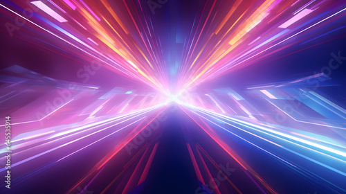 Neon Hyper Warp Space Tunnel Flight