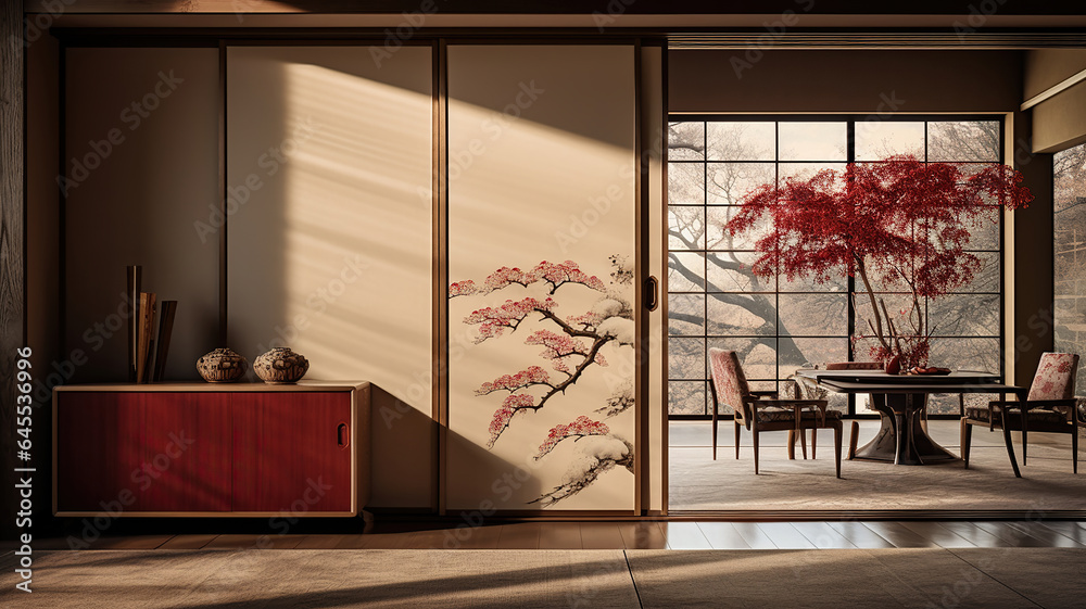 The exquisite Fusuma sliding doors - obrazy, fototapety, plakaty 