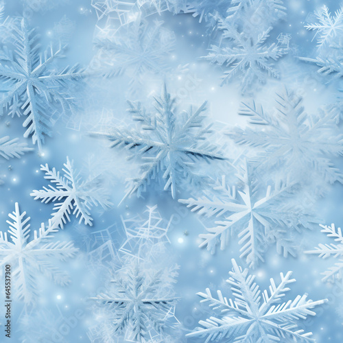 snowflakes and frost icy blues seamless, pattern, texture, background © adrian