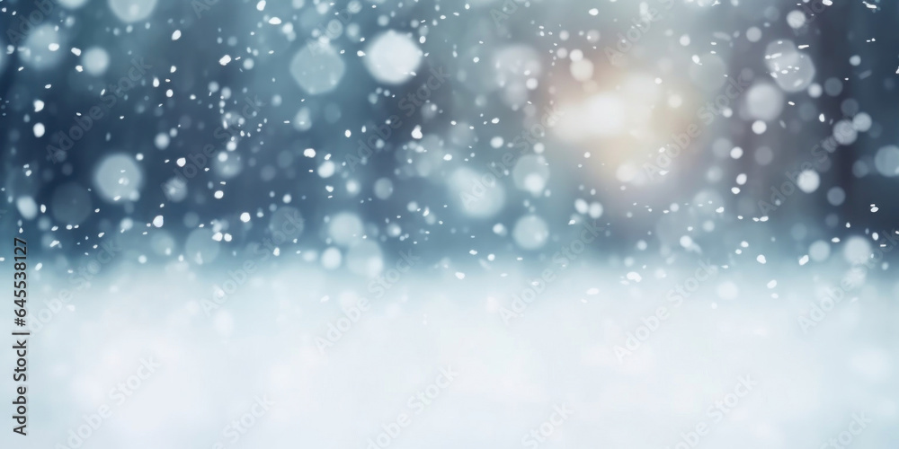 Snowy white blur background