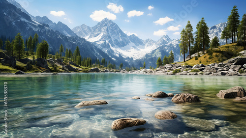 Alpine lakes, with their pristine, transparent waters, nestled among towering peaks