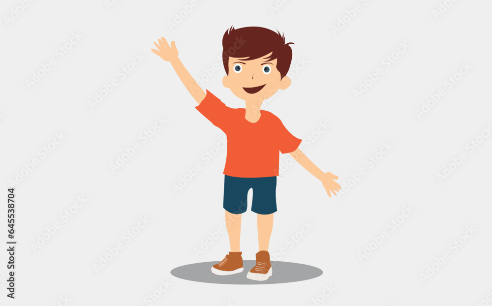 vector teenager boy cartoon character, boy with happy smile on white background. vector teenager boy cartoon character, boy with happy smile on white background.
