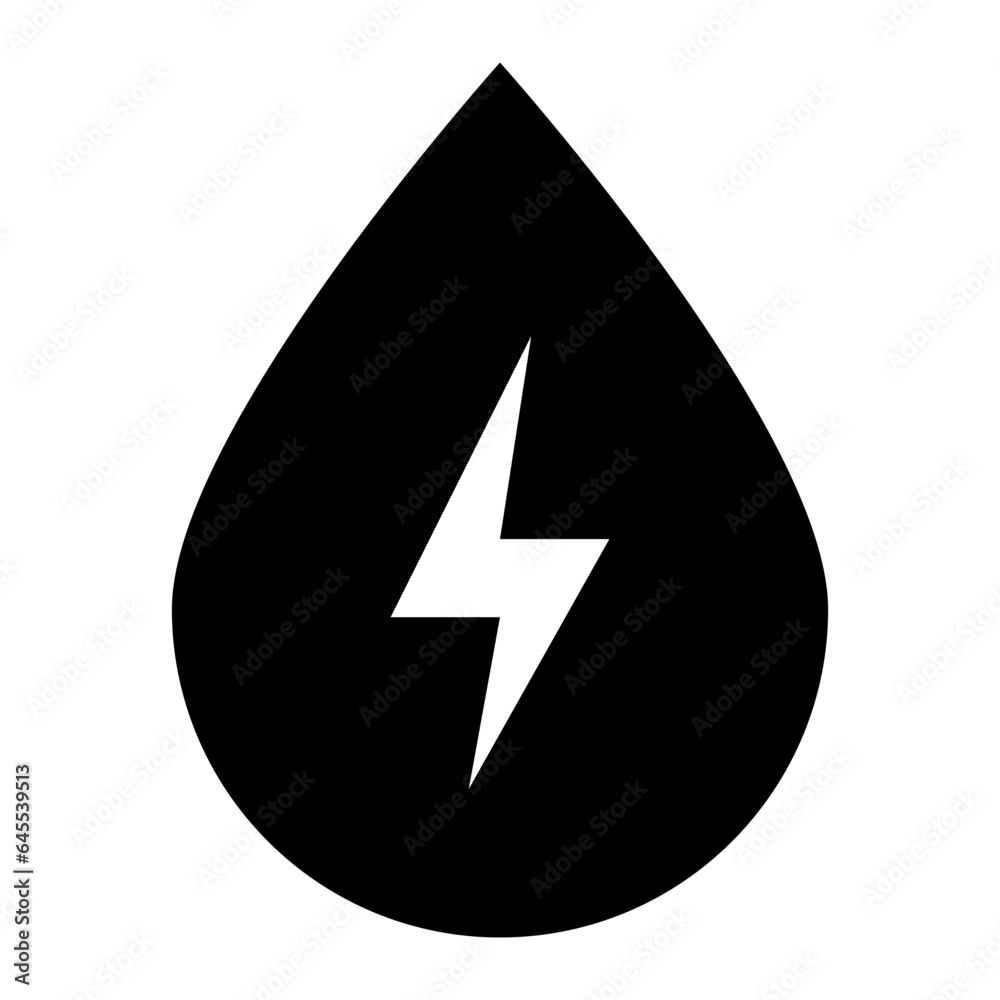 Water Energy solid glyph icon Water Energy solid glyph icon