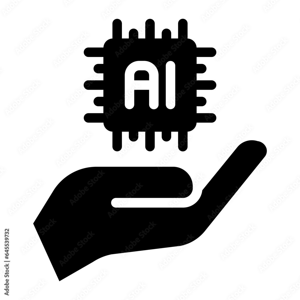 Obraz premium hand glyph icon