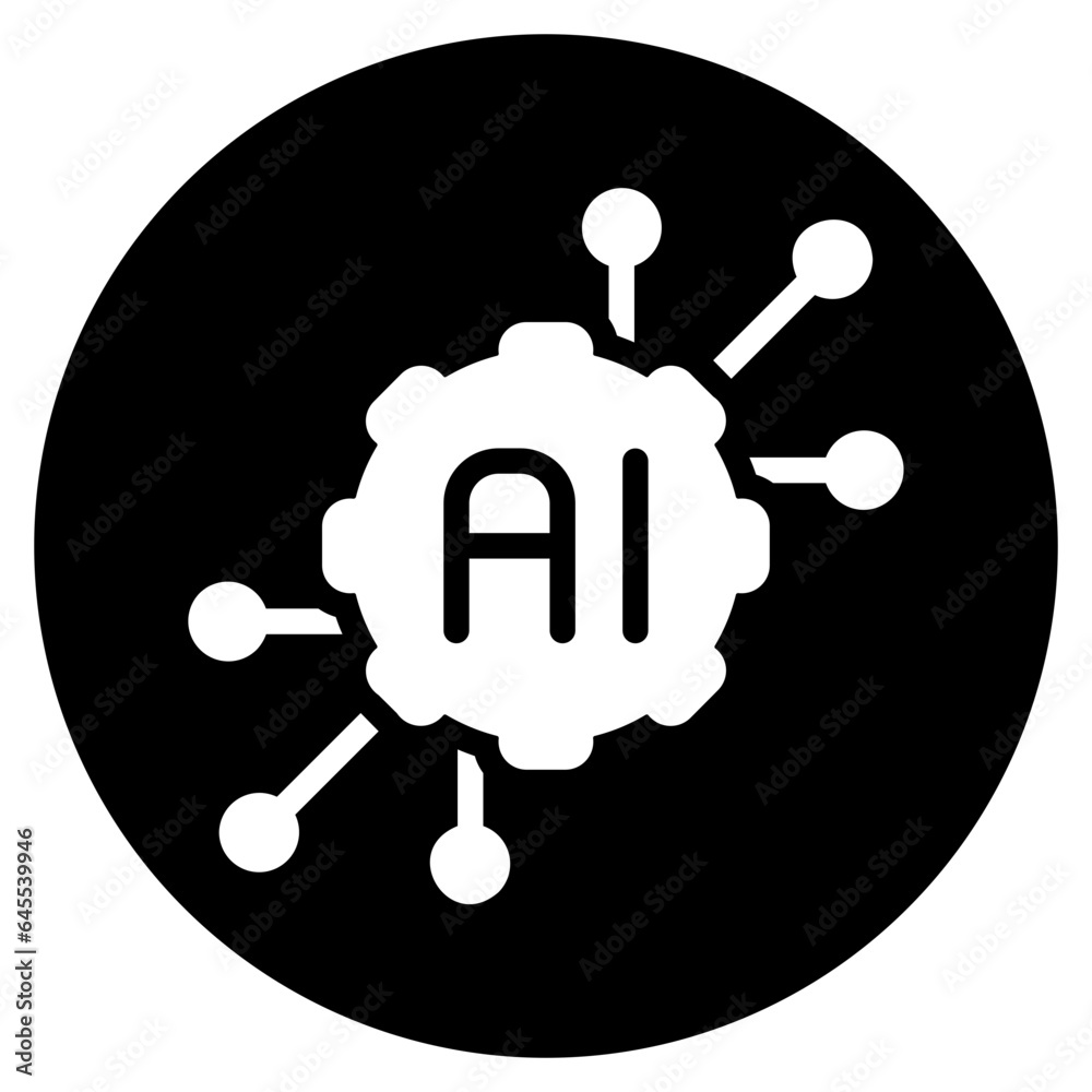artificial intelligence glyph icon artificial intelligence glyph icon
