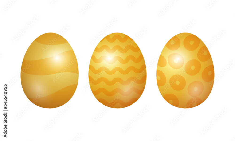 Vector golden easter day egg collection Vector golden easter day egg collection