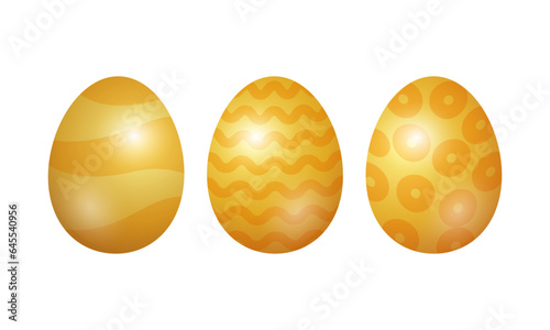 Vector golden easter day egg collection