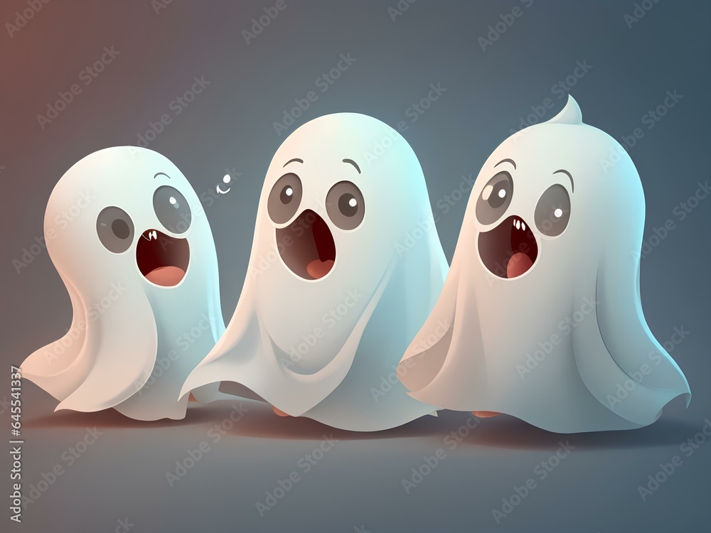Obraz premium Cute Ghosts, created by ai generated