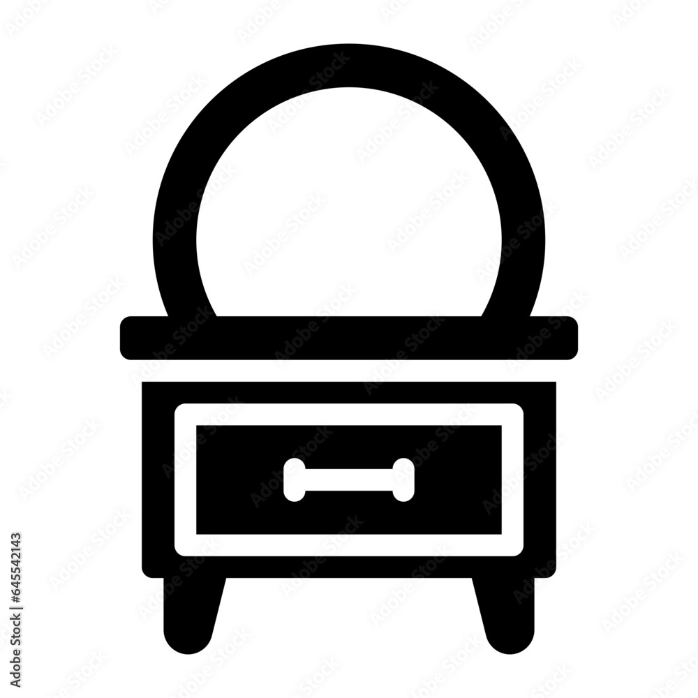 Dressing Table furniture solid glyph icon Dressing Table furniture solid glyph icon