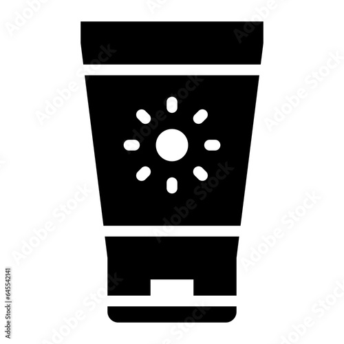 Sunscreen makeup cosmetic solid glyph icon