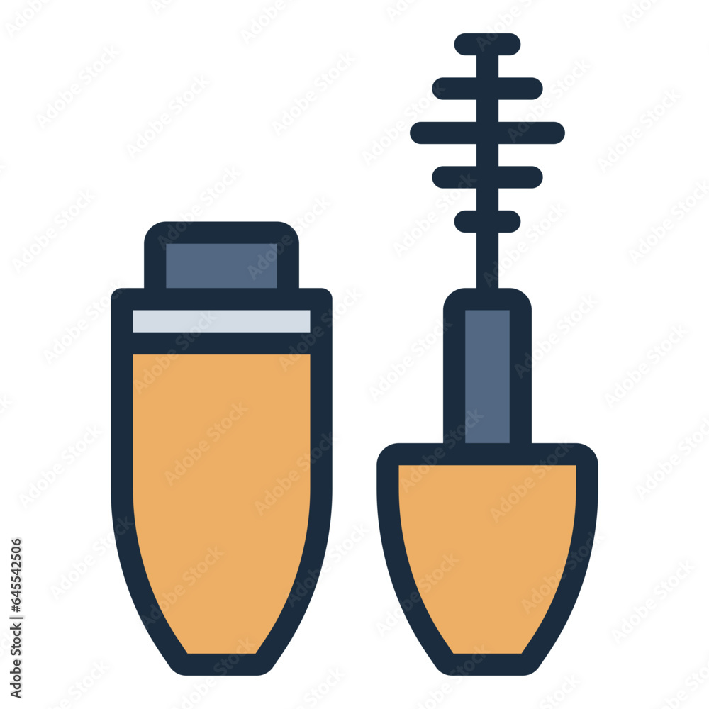 Mascara makeup cosmetic filled line icon