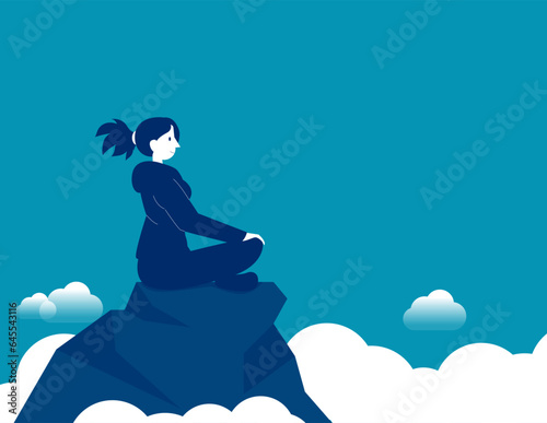 Person contemplating or thinking. Business vector illustration concept