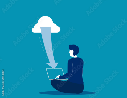 Business download investment in data. Business vector illustration concept