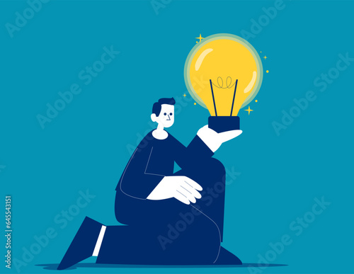 Finding brilliant ideas. Business vector concept