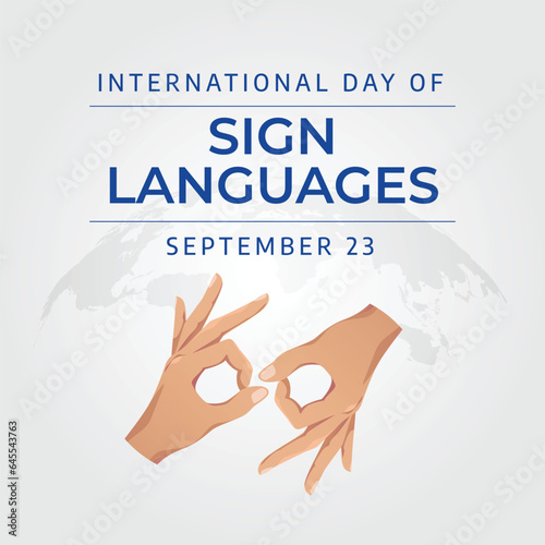vector graphic of International Day of Sign Languages good for International Day of Sign Languages celebration. flat design. flyer design.flat illustration.