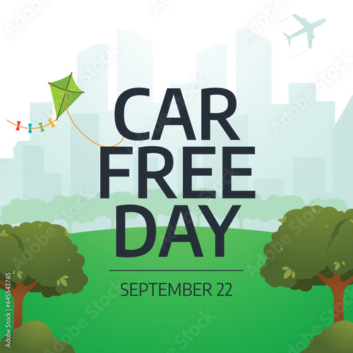 vector graphic of World Car Free Day good for World Car Free Day celebration. flat design. flyer design.flat illustration.