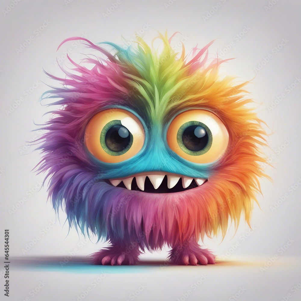 Colorfull 3d monster cartoon Character