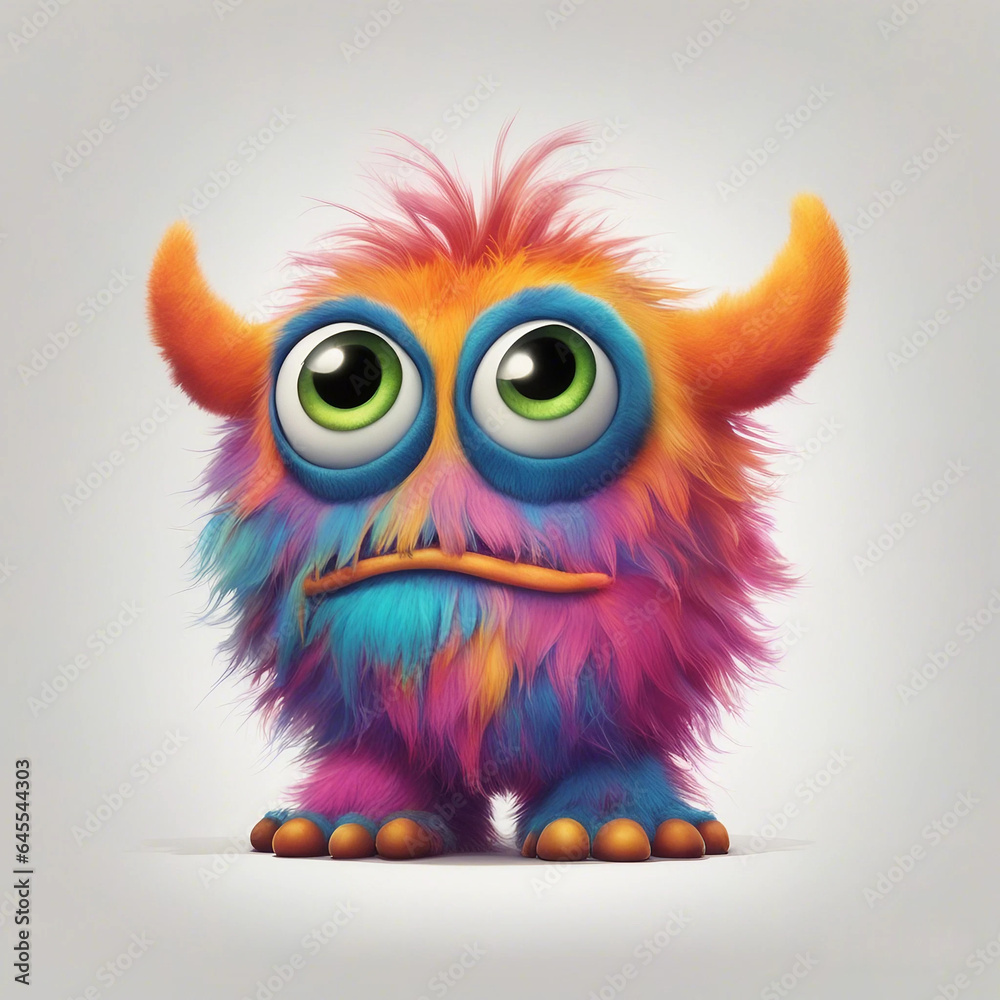 3D Colorfull Monster Cartoon Character