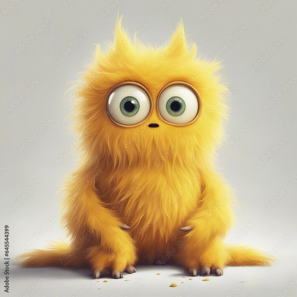 Yellow 3D monster character