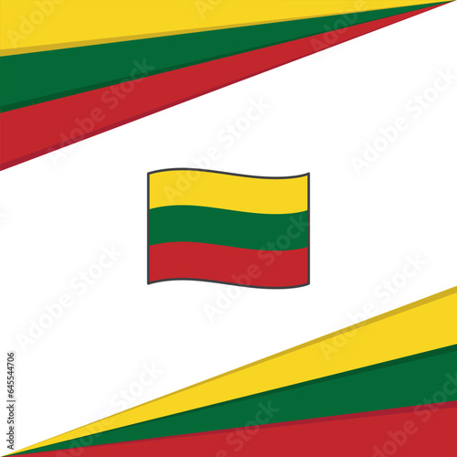 Lithuania Flag Abstract Background Design Template. Lithuania Independence Day Banner Social Media Post. Lithuania Flag