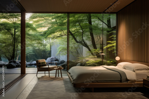 Serene Haven: A Tranquil Bedroom Oasis Infused with Japanese Elegance © aicandy