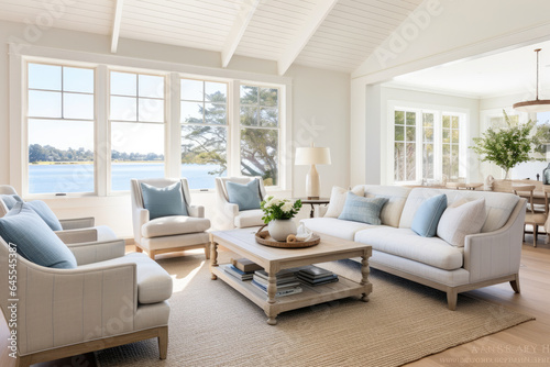 Serenity by the Sea: A Coastal Farmhouse Haven in the Heart of the Living Room © aicandy