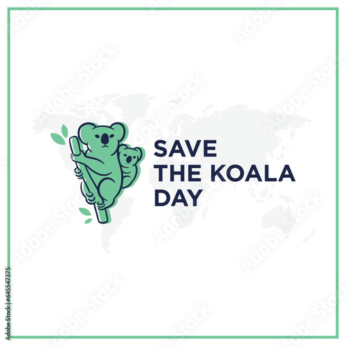 Canvas Print Save the koala day greetings vector.
