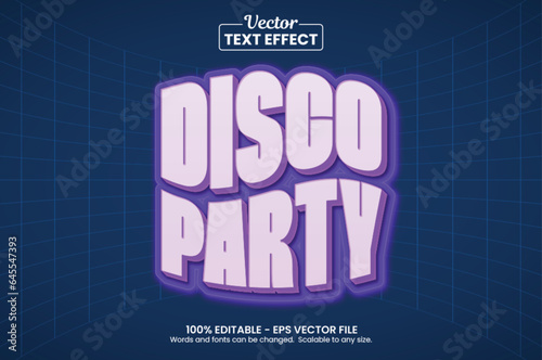 Editable text effect Disco Club 3d style premium vector