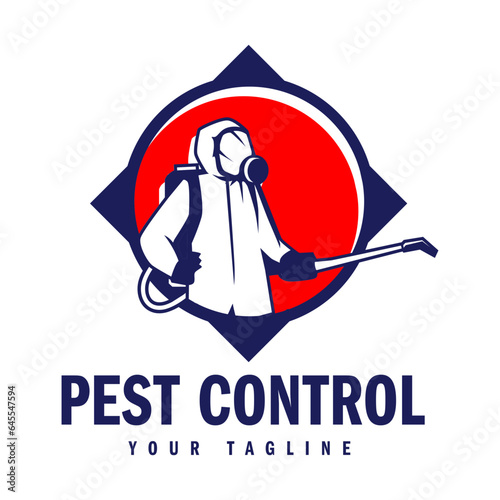 Hand-drawn pest control logo design vector illustration