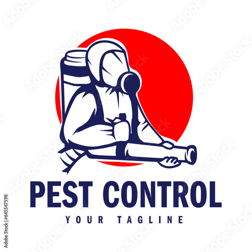 Hand-drawn pest control logo design vector illustration