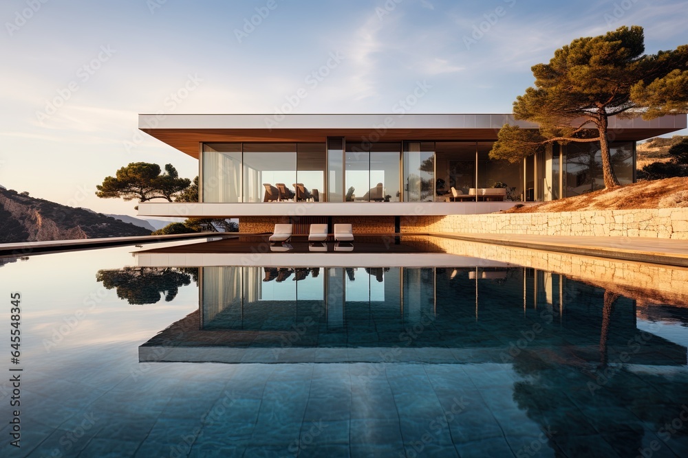 Fototapeta premium Luxury villa with pool.