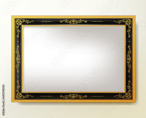 Decorative vintage frame and border Black, Gold and black photo frame