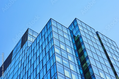 Modern office building. Architectural detail of modern building. Business concept of successful industrial architecture.