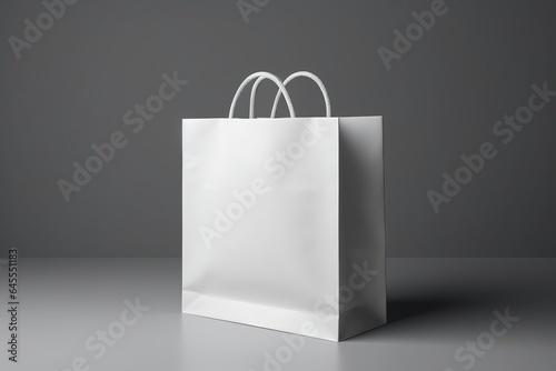 White craft paper shopping bag without words isolated. Mock up
