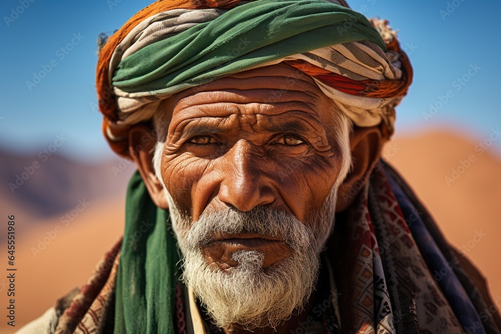 Berber man in the sand desert.