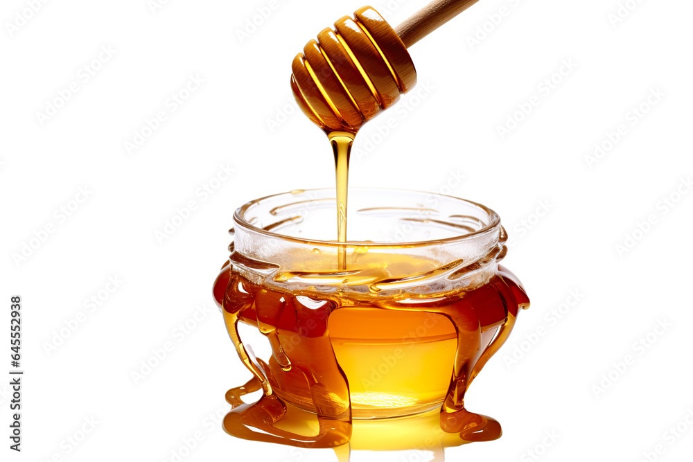 Photo image of honey isolated on a white background PNG studio shot Photo image of honey isolated on a white background PNG studio shot