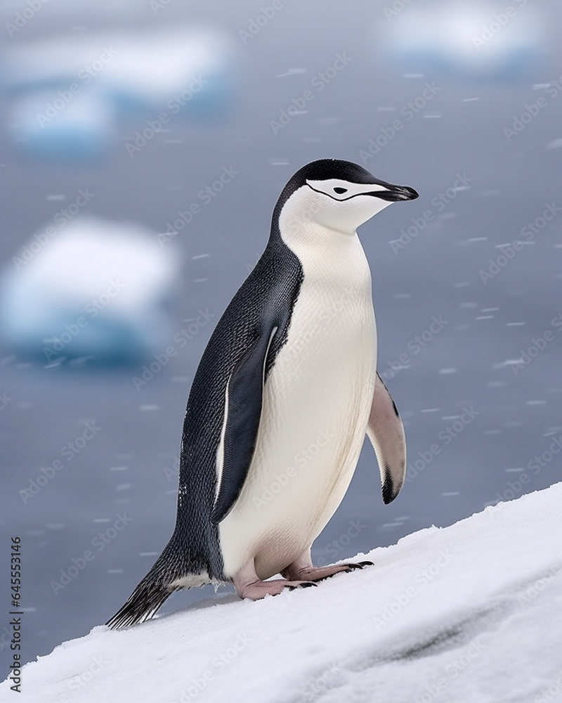 Generative AI Cute and adorable penguin in a different style and place