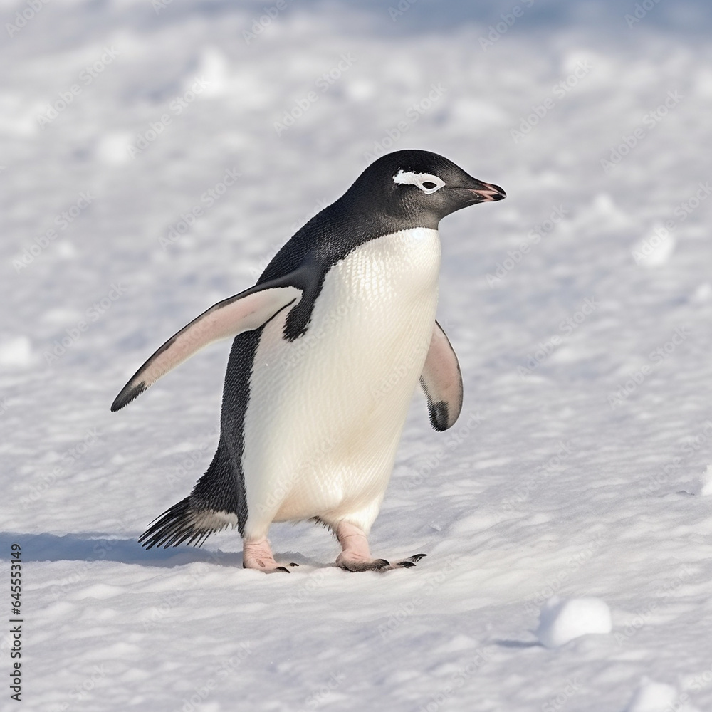 Obraz premium Generative AI Cute and adorable penguin in a different style and place