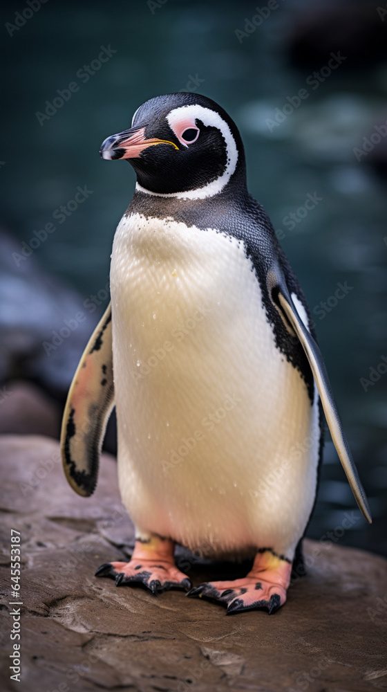 Fototapeta premium Generative AI Cute and adorable penguin in a different style and place