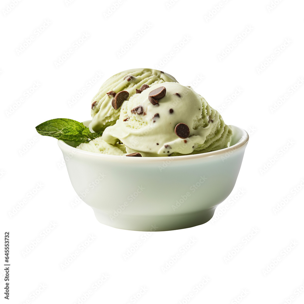 So sweet pistachio ice cream isolated on transparent background So sweet pistachio ice cream isolated on transparent background