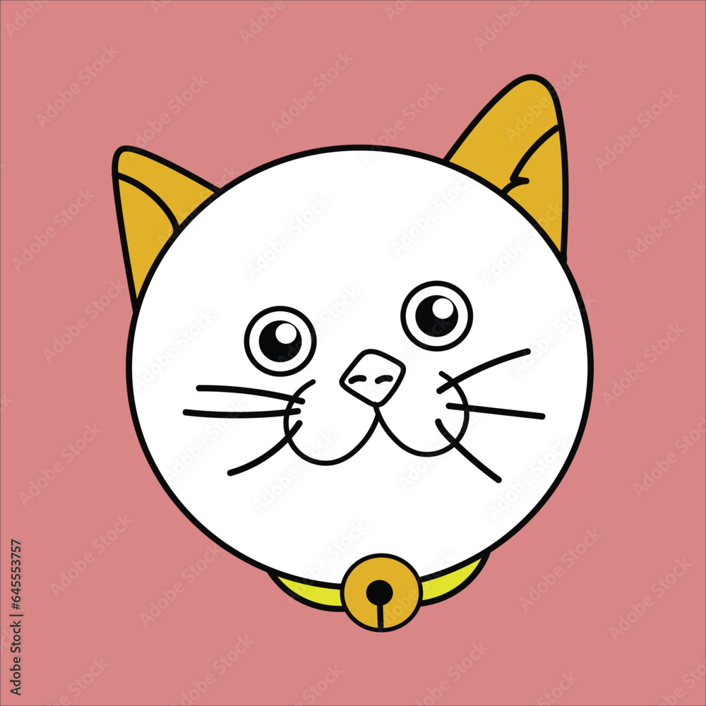 Obraz premium white and orange cute cat wearing a necklace